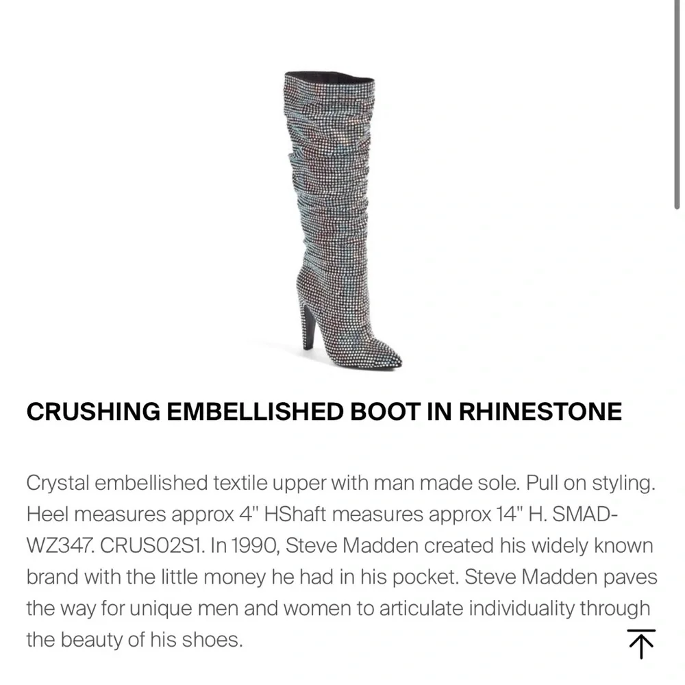 Steve Madden Silver Rhinestone Heeled Boots - Picture 8 of 9